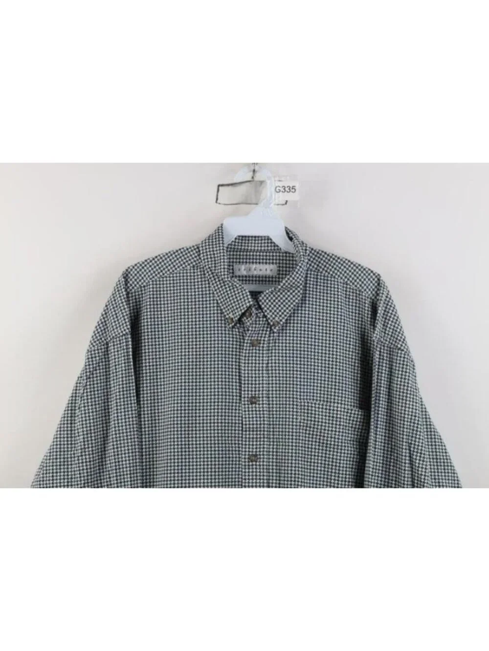 Vintage 90s Streetwear Mens Large Houndstooth Collared Button Down Shirt Cotton